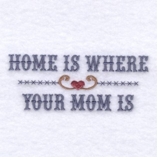 Picture of Home Is Where Mom Is Saying Machine Embroidery Design