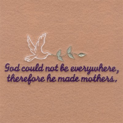 God Made Mothers Saying Machine Embroidery Design