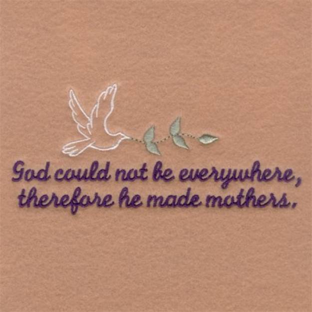 Picture of God Made Mothers Saying Machine Embroidery Design