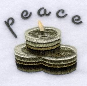 Picture of Peace Candles Machine Embroidery Design