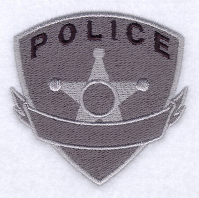 PD Shield and Star Badge Machine Embroidery Design