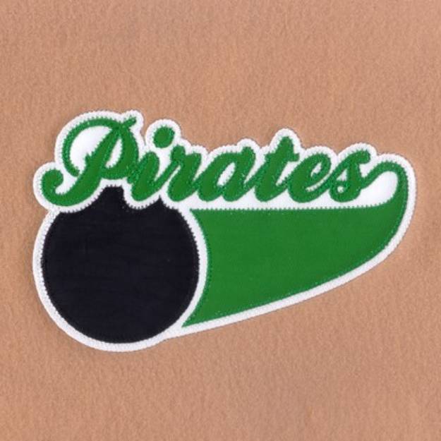 Picture of Pirates 3 Color Applique Machine Embroidery Design