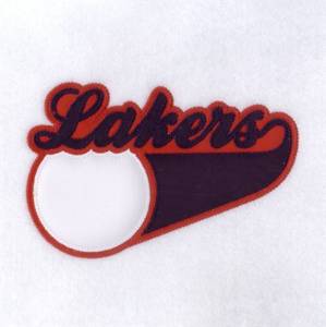 Picture of Lakers 3 Color Applique Machine Embroidery Design