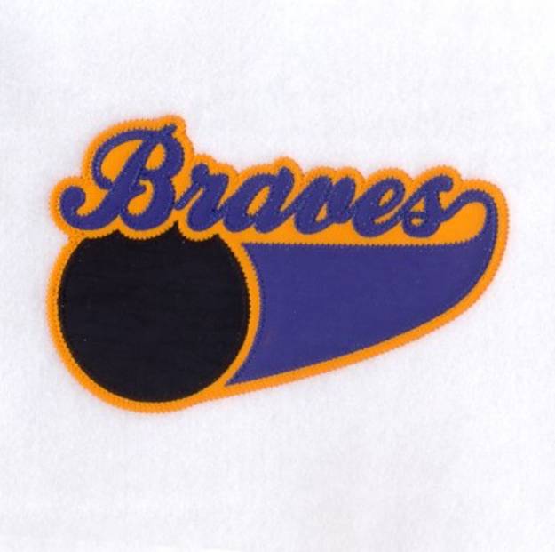 Picture of Braves 3 Color Applique Machine Embroidery Design