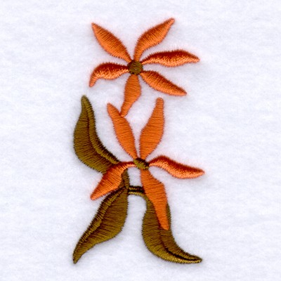 Country Flowers Single Machine Embroidery Design