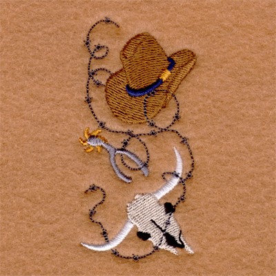Country Hats & Skulls Single Machine Embroidery Design
