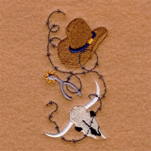 Picture of Country Hats & Skulls Single Machine Embroidery Design