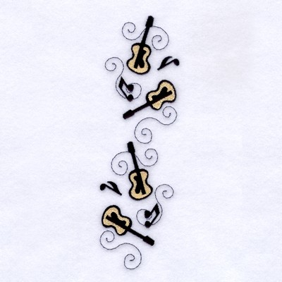 Country Guitars Set Machine Embroidery Design