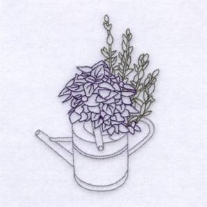 Picture of Watering Can Flower Oultines Machine Embroidery Design