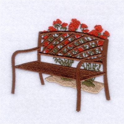 Rose Bench Machine Embroidery Design