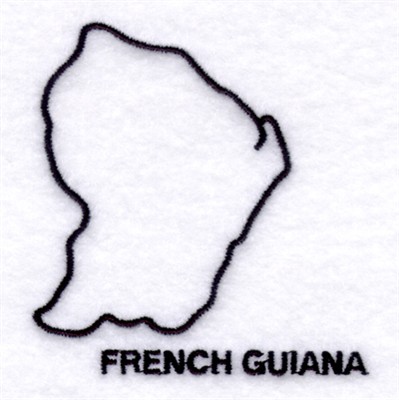 Country of French Guiana Machine Embroidery Design