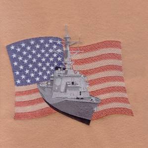 Picture of Destroyer with Flag Machine Embroidery Design
