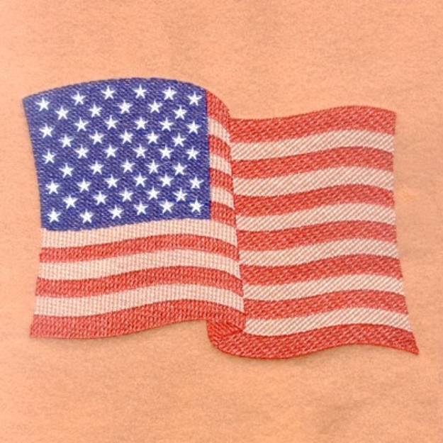 Picture of Waving American Flag Machine Embroidery Design