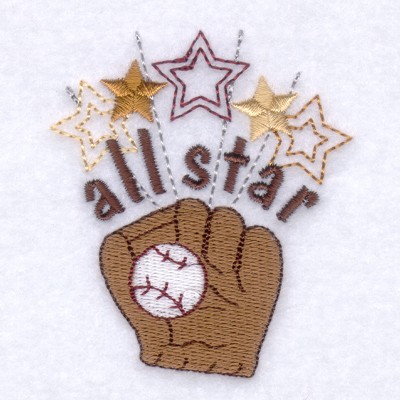 Baseball All Star Machine Embroidery Design