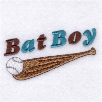 Baseball Bat Boy Machine Embroidery Design