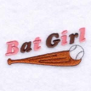 Picture of Baseball Bat Girl Machine Embroidery Design