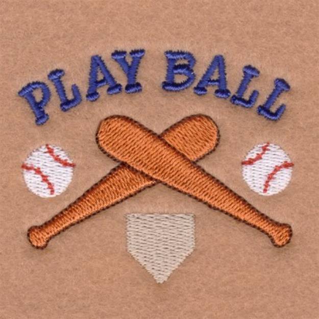 Picture of Baseball Play Ball Machine Embroidery Design