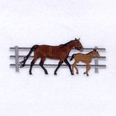 Mare & Foal Machine Embroidery Design