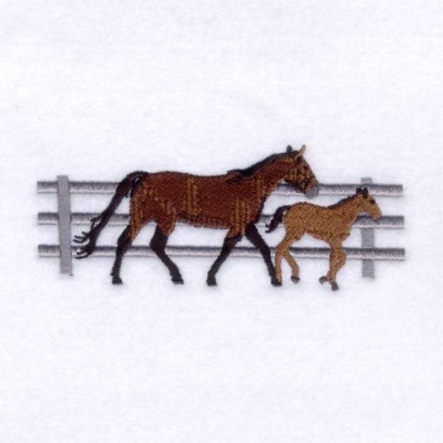 Picture of Mare & Foal Machine Embroidery Design