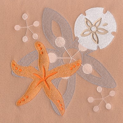 Starfish Square Machine Embroidery Design