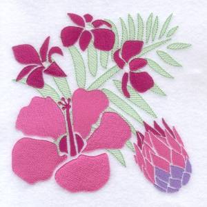 Picture of Hibiscus Square Machine Embroidery Design