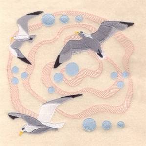 Picture of Seagulls Square Machine Embroidery Design