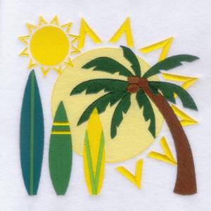Picture of Surfing Square Machine Embroidery Design