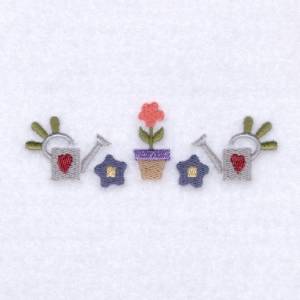 Picture of Flower Pot Folk Line Machine Embroidery Design