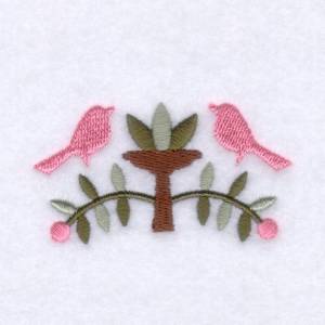 Picture of Birdbath Folk Line Machine Embroidery Design