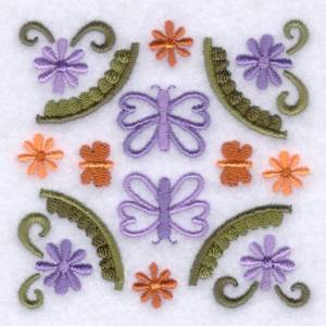 Picture of Butterfly Folk Square Machine Embroidery Design