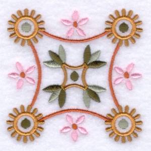 Picture of Floral Folk Square Machine Embroidery Design