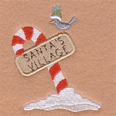 Santas Village Sign Machine Embroidery Design
