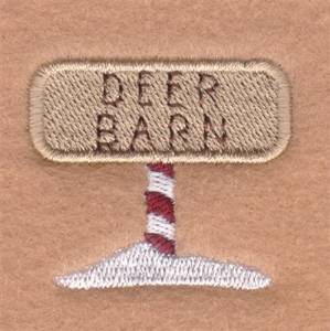 Picture of Deer Barn Sign Machine Embroidery Design