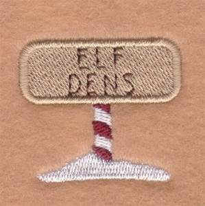 Picture of Elf Dens Sign Machine Embroidery Design