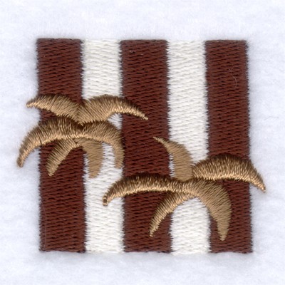 Tiki Palm Stripe Machine Embroidery Design
