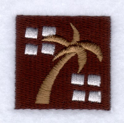 Tiki Palm Squares Machine Embroidery Design
