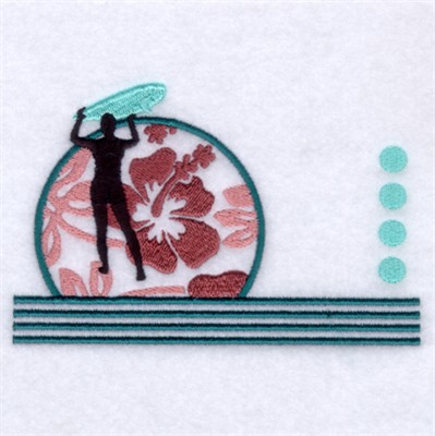 Surfer with Board Machine Embroidery Design