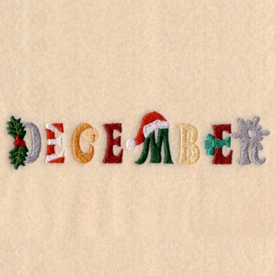 December Decorative Machine Embroidery Design