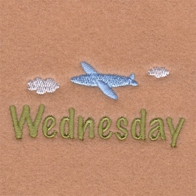 Boys Wednesday Airplane Machine Embroidery Design