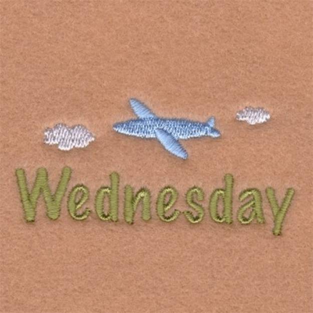 Picture of Boys Wednesday Airplane Machine Embroidery Design