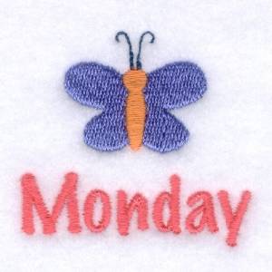 Picture of Girls Monday Butterfly Machine Embroidery Design