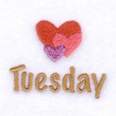 Girls Tuesday Hearts Machine Embroidery Design