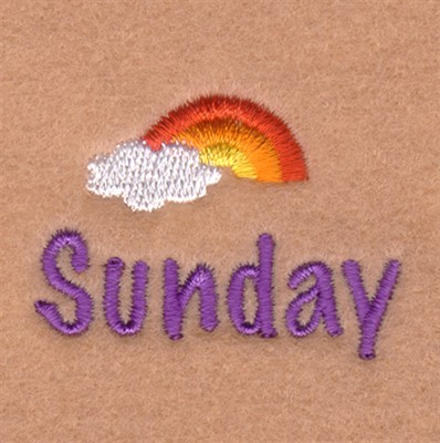 Girls Sunday Rainbow Machine Embroidery Design