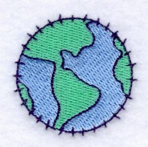 Picture of Globe Patch Machine Embroidery Design