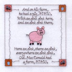 Picture of Pig Square Machine Embroidery Design