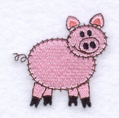 Country Pig Machine Embroidery Design