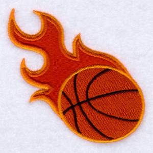 Picture of Flaming Basketball Machine Embroidery Design