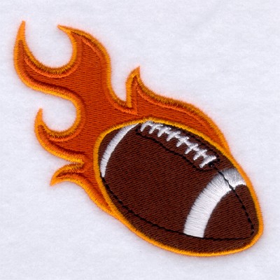 Flaming Football Machine Embroidery Design