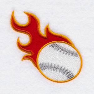 Picture of Flaming Softball Machine Embroidery Design