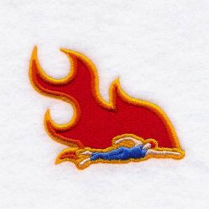 Picture of Flaming Swimmer Machine Embroidery Design